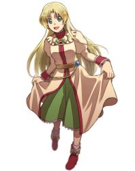 Rule 34 | 1girl, blonde hair, breasts, cecilia lynne adelhyde, full body, green eyes, kiroku nanaki (52+2), long hair, looking at viewer, open mouth, simple background, smile, solo, white background, wild arms, wild arms 1