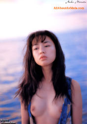 Rule 34 | asian, asuka matsuda, av idol, breasts, no bra, open clothes, open shirt, outdoors, photo (medium), shirt, solo