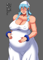 Rule 34 | alternate breast size, blue hair, breasts, highres, ikamusume, large breasts, papepox2, pregnant, shinryaku! ikamusume, smile