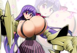 Rule 34 | 1girl, :o, breasts, fate/extra, fate/extra ccc, fate (series), gigantic breasts, highres, light purple hair, mgear, open mouth, passionlip (fate), pink eyes, unaligned breasts