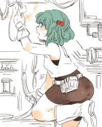 1girl cable female_focus gloves kawashiro_nitori light_bulb meeko no_headwear no_headwear sketch solo spot_color touhou two_side_up