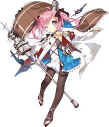 Rule 34 | 1girl, ;/, ahoge, aircraft, airplane, azur lane, banner, black pantyhose, bow, elbow gloves, eyelashes, flight deck, full body, gloves, hair bow, hair ribbon, headgear, holding, legs apart, looking at viewer, machinery, military, military uniform, naval uniform, official art, pantyhose, pink hair, purple eyes, ribbon, saratoga (azur lane), saru, scepter, simple background, solo, transparent background, turret, twintails, uniform, white gloves