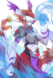 Rule 34 | armor, digimon, energy, feathers, highres, holy ring, jewelry, mask, ring, silphymon
