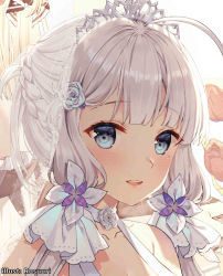 Rule 34 | 2girls, azur lane, backlighting, bare shoulders, black bow, black dress, black ribbon, blue eyes, blunt bangs, blush, bow, breasts, bridal veil, choker, cleavage, close-up, collarbone, commentary, day, dress, english commentary, flower, formidable (azur lane), frilled dress, frills, hair bow, hair ribbon, highres, illustrious (azur lane), indoors, large breasts, long hair, looking at viewer, low twintails, maid, mole, mole under eye, multiple girls, official art, open mouth, petals, platinum blonde hair, red flower, ribbon, rose, rosuuri, see-through, silver hair, sitting, sleeveless, sleeveless dress, smile, sunlight, teeth, tiara, tulip, twintails, two-tone ribbon, veil, very long hair, wedding dress, white dress, white flower, white ribbon, white rose