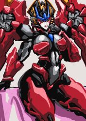 Rule 34 | black skin, breasts, candy, colored skin, crotch plate, food, green eyes, grotesquerampag, highres, holding, holding candy, holding food, holding lollipop, humanoid robot, large breasts, lollipop, mecha musume, mechanical wings, robot, thick thighs, thighs, transformers, windblade, wings