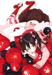 Rule 34 | 10s, 1girl, bad id, bad twitter id, blueberry, boots, food, fruit, love live!, love live! school idol project, pako (pakosun), ribbon, skirt, solo, strawberry, striped clothes, striped thighhighs, sweater vest, thighhighs, twintails, valentine, wings, yazawa nico