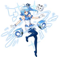 Rule 34 | 1girl, ahoge, ark order, arm cuffs, artist request, bili girl 33, bilibili, blue footwear, blue pantyhose, blue ribbon, blue vest, boots, full body, gloves, hair ribbon, hologram, looking at viewer, official art, pantyhose, ribbon, shorts, side ponytail, sidelocks, solo, speaker, tachi-e, thigh boots, thighhighs, transparent background, tv hair ornament, two-tone vest, vest, white gloves, white shorts, white vest, xiao dianshi, zipper pull tab