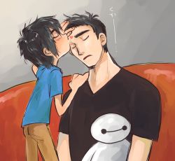 Rule 34 2boys, age difference, big hero 6, black hair, brothers, child, has...