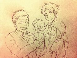 Rule 34 | auruo bossard, family, father and daughter, happy end, petra ral, shingeki no kyojin, smile
