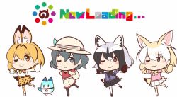 Rule 34 | 10s, 4girls, :3, ;3, animal ears, animated, animated gif, backpack, bag, black eyes, black footwear, black gloves, black hair, black legwear, black ribbon, blinking, blonde hair, blush, blush stickers, bow, bowtie, brown eyes, brown hat, brown shorts, bucket hat, chibi, closed eyes, closed mouth, commentary request, common raccoon (kemono friends), elbow gloves, english text, fennec (kemono friends), fox ears, fox tail, full body, fur trim, gloves, green hair, grey eyes, grey hair, hair between eyes, hands up, hat, hat feather, ido (teketeke), japari symbol, kaban (kemono friends), kemono friends, loading screen, looking at viewer, lucky beast (kemono friends), multicolored clothes, multicolored gloves, multicolored hair, multiple girls, neck ribbon, one eye closed, outstretched arms, pantyhose, pantyhose under shorts, pink shirt, pleated skirt, print bow, print bowtie, print legwear, print skirt, puffy short sleeves, puffy sleeves, purple shirt, raccoon ears, raccoon tail, ribbon, serval (kemono friends), serval print, serval tail, shirt, shoes, short hair, short sleeves, shorts, simple background, skirt, sleeveless, sleeveless shirt, smile, spinning, spread arms, standing, standing on one leg, streaked hair, striped tail, t-shirt, tail, thighhighs, ugoira, white background, white footwear, white hair, white legwear, white skirt, yellow eyes, yellow gloves, yellow ribbon, | |