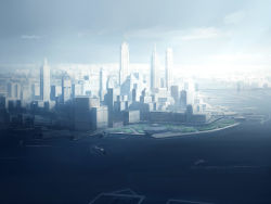 Rule 34 | bridge, building, city, cityscape, light, muted color, new york city, no humans, original, pale color, real world location, scenery, seo tatsuya, shade, shore, sky, skyscraper