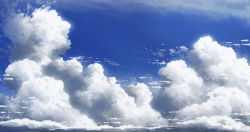 Rule 34 | aoha (twintail), blue sky, blue theme, cloud, cloudy sky, day, monochrome, no humans, original, outdoors, scenery, sky