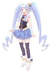 Rule 34 | 10s, 1girl, blue eyes, blue hair, blue skirt, boots, brooch, crown, cure princess, drill hair, earrings, happinesscharge precure!, heart, heart brooch, highres, jewelry, long hair, magical girl, niizuka (c-drop), precure, shirayuki hime, skirt, smile, solo, thighhighs, twintails, wrist cuffs
