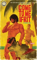 Rule 34 | 2boys, abs, bara, beach, black male swimwear, candy, cidolfus telamon, cigarette, clive rosfield, cover, david talaski, dog, facial hair, facial mark, fake cover, feet out of frame, final fantasy, final fantasy xvi, food, hand on animal, hand on own hip, highres, holding, holding candy, holding cigarette, holding food, holding lollipop, large pectorals, lollipop, looking at another, looking to the side, male focus, male swimwear, multiple boys, muscular, muscular male, navel, nipples, palm tree, pectorals, price tag, red male swimwear, signature, stubble, topless male, torgal (ff16), tree, v-taper, yellow theme
