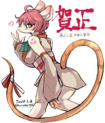 2020 furry kurosuke0755 red_hair short_hair smile tagme v