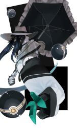 Rule 34 | 1girl, absurdres, aro 16666, black choker, black gloves, black hair, black ribbon, choker, closed mouth, commentary, creatures (company), dark miku (project voltage), dress, earrings, frills, full body, game freak, gloves, green footwear, hat, hat ribbon, hatsune miku, high heels, highres, holding, jewelry, long hair, looking back, luxury ball, nintendo, off-shoulder jacket, off shoulder, pink eyes, poke ball, pokemon, project voltage, ribbon, shoe soles, solo, square, twintails, umbrella, vocaloid, white background