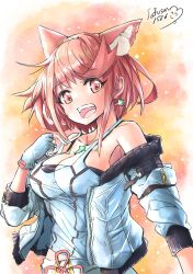Rule 34 | 1girl, absurdres, alternate costume, breasts, camisole, chest jewel, cosplay, highres, jacket, large breasts, mio (xenoblade), mio (xenoblade) (cosplay), pyra (xenoblade), red eyes, red hair, short hair, shoulder strap, sofusan1526, solo, swept bangs, tank top, white camisole, white jacket, white tank top, xenoblade chronicles (series), xenoblade chronicles 2, xenoblade chronicles 3