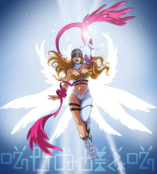 Rule 34 | angel, angel girl, angewomon, belt, digimon, mask, solo, wings