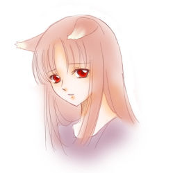 Rule 34 | 00s, animal ears, holo, lowres, red eyes, sinko, solo, spice and wolf, wolf ears