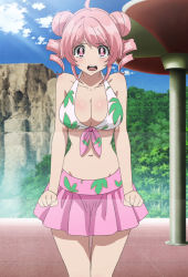 Rule 34 | 1girl, ame-iro cocoa side g, highres, matching hair/eyes, non (ame-iro cocoa), pink eyes, pink hair, skirt, solo, swimsuit, tagme