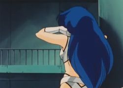 Rule 34 | 1980s (style), 1girl, animated, animated gif, arms up, blue hair, dirty pair, long hair, lowres, navel, retro artstyle, retro artstyle, shorts, yuri (dirty pair)