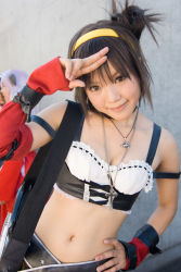 Rule 34 | 1girl, asian, belt, breasts, cosplay, elbow gloves, gloves, hairband, highres, kipi-san, looking at viewer, midriff, photo (medium), small breasts, solo, suzumiya haruhi, suzumiya haruhi (cosplay), suzumiya haruhi no yuuutsu
