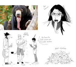 Rule 34 | 3boys, animal, animal feet, animal hands, bear, chimera, claws, closed mouth, commentary, contemporary, cup, dark-skinned male, dark skin, dungeon meshi, english commentary, english text, fangs, full body, fur-tipped tail, gazelle horns, greyscale, hair bun, hand on own hip, highres, holding, holding cup, hooves, horns, kabru, laios touden, laios touden (chimera), leg hair, lion tail, long hair, long sleeves, long tongue, looking at another, male focus, monochrome, monster boy, monsterification, mug, multiple boys, open mouth, pangolin tail, pearl seemann, pile, reference inset, robotic vacuum cleaner, shedding, shedding fur, shirt, short hair, short sleeves, shorts, shurou, single horn, sparse leg hair, speech bubble, spoilers, standing, t-shirt, tail, tongue, tongue out, very short hair, wall-eyed
