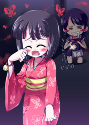 Rule 34 | 2girls, amakura mio, bad id, bad pixiv id, black hair, blush, bug, butterfly, camera, cowboy shot, dress, fatal frame, fatal frame 2, female focus, ghost, highres, insect, japanese clothes, kimono, multiple girls, rattle, short hair, standing, tachibana chitose, tears