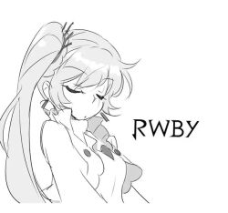 Rule 34 | animated, blush, chibi, closed mouth, dancing, dress, english text, closed eyes, flower, hand on own hip, iesupa, long hair, looking at viewer, monochrome, open mouth, ponytail, rose, rwby, scar, sparkle, spinning, star (symbol), tiara, transformation, very long hair, video, wedge heels, weiss schnee, white background, white dress, white hair