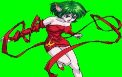 Rule 34 | 1990s (style), 1girl, bare legs, bare shoulders, bishoujo senshi sailor moon, bishoujo senshi sailor moon s, blue eyes, breasts, brown hair, cleavage, colored skin, curvy, daimon (sailor moon), demon girl, dress, fingernails, game cg, green hair, jumping, looking at viewer, medium hair, multiple girls, navel, official art, open mouth, pink skin, pointy ears, red ribbon, retro artstyle, ribbon, scar (sailor moon), shiny clothes, shiny skin, short dress, small breasts, solo, toei animation, wide hips