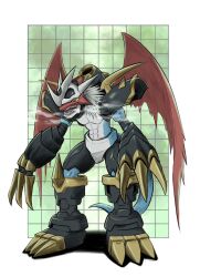 armor claws digimon digimon_(creature) imperialdramon imperialdramon_dragon_mode imperialdramon_fighter_mode oridigi original sharp_teeth solo teeth wings