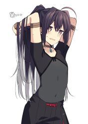 Rule 34 | 1other, ahoge, alternate hairstyle, androgynous, armlet, black hair, bracelet, choker, ebi fly 55, fate/samurai remnant, fate (series), hair intakes, high ponytail, highres, japanese clothes, jewelry, ponytail, sidelocks, simple background, solo, sweat, white background, yamato takeru (fate), yellow eyes