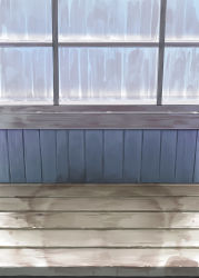 Rule 34 | bench, bus stop, commentary request, kaisen chuui, no humans, original, wet, window