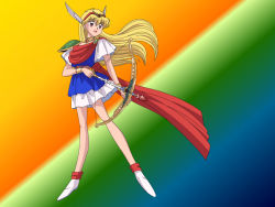 Rule 34 | 1990s (style), akazukin chacha, arrow (projectile), blonde hair, bow, highres, magical princess, standing
