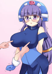 Rule 34 | breasts, glasses, gluko, large breasts, mon colle knights, purple hair, rokumon tengai mon colle knight, tagme