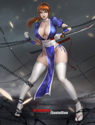 Rule 34 | 1girl, breasts, chain, dead or alive, highres, kasumi (doa), large breasts, mingxing5577, restrained