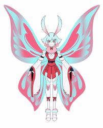 Rule 34 | 1girl, arthropod girl, bug, highres, insect, insect girl, moth, moth girl, original, red eyes, smile, solo, wings