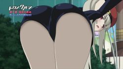 Rule 34 | 10s, 1girl, animated, animated gif, ass, ass shake, blush, cameltoe, cowboy shot, from behind, leaning forward, legs, lily (towa no quon), lips, lipstick, looking back, lowres, makeup, red eyes, shorts, solo, thighs, towa no quon, upshorts
