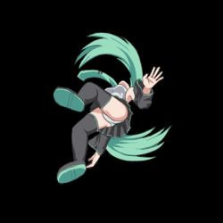Rule 34 | animated, animated gif, ass, green hair, hatsune miku, lowres, necktie, panties, skirt, spinning, top-down bottom-up, twintails, unagi88, underwear, vocaloid