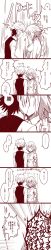 Rule 34 | !, ..., 1boy, 1girl, ?, absurdres, ahoge, back, bad id, bad twitter id, blank eyes, blush, braid, breasts, closed eyes, comic, commentary, couple, eating, embarrassed, face-to-face, fate/apocrypha, fate (series), food, from side, full-face blush, hetero, highres, jeanne d&#039;arc (fate), jeanne d&#039;arc (ruler) (fate), kiss, large breasts, long braid, long hair, long image, long sleeves, looking at another, monochrome, multiple monochrome, necktie, nyorotono, one eye closed, pocky, pocky day, pocky kiss, shared food, shirt, short hair, sieg (fate), single braid, sleeveless, sleeveless shirt, speech bubble, spoken ellipsis, spoken exclamation mark, spoken question mark, surprised, sweat, tall image, thinking, translation request, very long hair, waistcoat