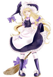 Rule 34 | 1girl, blonde hair, boots, braid, female focus, hat, kirisame marisa, long hair, mo2ica, monicanc, solo, touhou, wand, witch, witch hat, yellow eyes