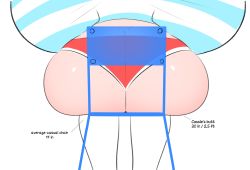 Rule 34 | 1girl, ass, breasts, breasts on lap, cassie (theycallhimcake), from behind, gigantic breasts, highres, huge ass, original, short shorts, shorts, sitting, solo, theycallhimcake, thick thighs, thighs, white background