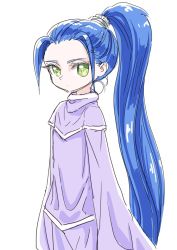 Rule 34 | 1girl, blue hair, child, chrono trigger, closed mouth, dress, green eyes, long hair, ponytail, s-a-murai, schala zeal, solo, source request, aged down