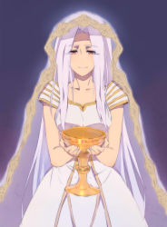 Rule 34 | 1girl, bad id, bad pixiv id, chalice, cup, dress, fate/zero, fate (series), holy grail, irisviel von einzbern, irisviel von einzbern (angel&#039;s song), long hair, red eyes, veil, white hair, y xin