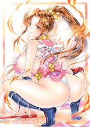 Rule 34 | 1girl, ass, breasts, fatal fury, large breasts, long hair, ponytail, shiranui mai, solo