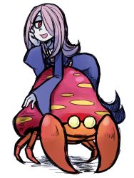 Rule 34 | 1girl, bug, creatures (company), crossover, female focus, game freak, gen 1 pokemon, hair over one eye, bug, little witch academia, long hair, mushroom, nintendo, open mouth, parasect, pokemon, pokemon (creature), red eyes, simple background, smile, sucy manbavaran, witch