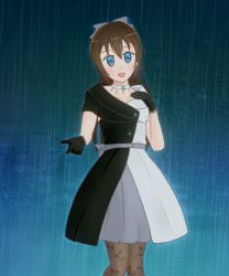 Rule 34 | 1girl, aqua eyes, artist name, artist request, back bow, bare shoulders, belt, black dress, black gloves, black skirt, blue eyes, blush, bow, bow hairband, breasts, brooch, brown hair, brown pantyhose, buttons, choker, cleavage, collarbone, diamond (gemstone), dress, drop earrings, earrings, evening gown, female focus, gloves, grey belt, grey bow, grey skirt, hair between eyes, hair bow, hairband, half updo, hand on own chest, high ponytail, jewelry, lace, lace gloves, long hair, looking at viewer, love live!, love live! nijigasaki high school idol club, love live! school idol festival, miniskirt, multicolored clothes, multicolored dress, off-shoulder dress, off shoulder, osaka shizuku, outdoors, pantyhose, parted lips, plaid, plaid dress, plaid skirt, pleated, pleated dress, pleated skirt, ponytail, rain, reaching, reaching towards viewer, skirt, sleeveless, sleeveless dress, small breasts, smile, solitude rain (love live!), solo, two-tone dress, white bow, white choker, white dress, white skirt