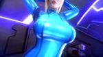 Rule 34 | 10s, 1girl, 3d, animated, arms behind head, arms up, audible music, blonde hair, bodysuit, bouncing breasts, breasts, breasts out, close-up, curvy, dancing, female focus, head out of frame, highres, hip focus, indoors, jiggle, large breasts, lips, looking at viewer, looping animation, medium hair, metroid, mole, mole under mouth, multiple views, music, narrow waist, nintendo, nipples, noname55, ponytail, pov, samus aran, shiny skin, skin tight, smile, sound, standing, swaying, torn clothes, uncensored, video, zero suit