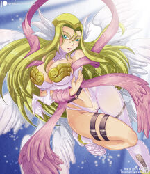angel angel_girl angewomon digimon digimon_(creature) head_wings long_hair mask wings