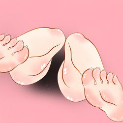 Rule 34 | 1girl, bare legs, barefoot, close-up, feet, from below, gradient background, shiguro tatsumi, shiny skin, solo, toes